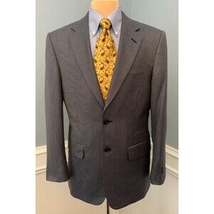 BIOS Silk Wool Blazer Mens 38R Houndstooth Tweed Jacket Sportcoat